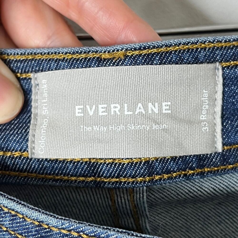 Everlane Women's Jeans 33 The Way High Skinny Med Wash Cropped Cut Off High Rise - Picture 7 of 10